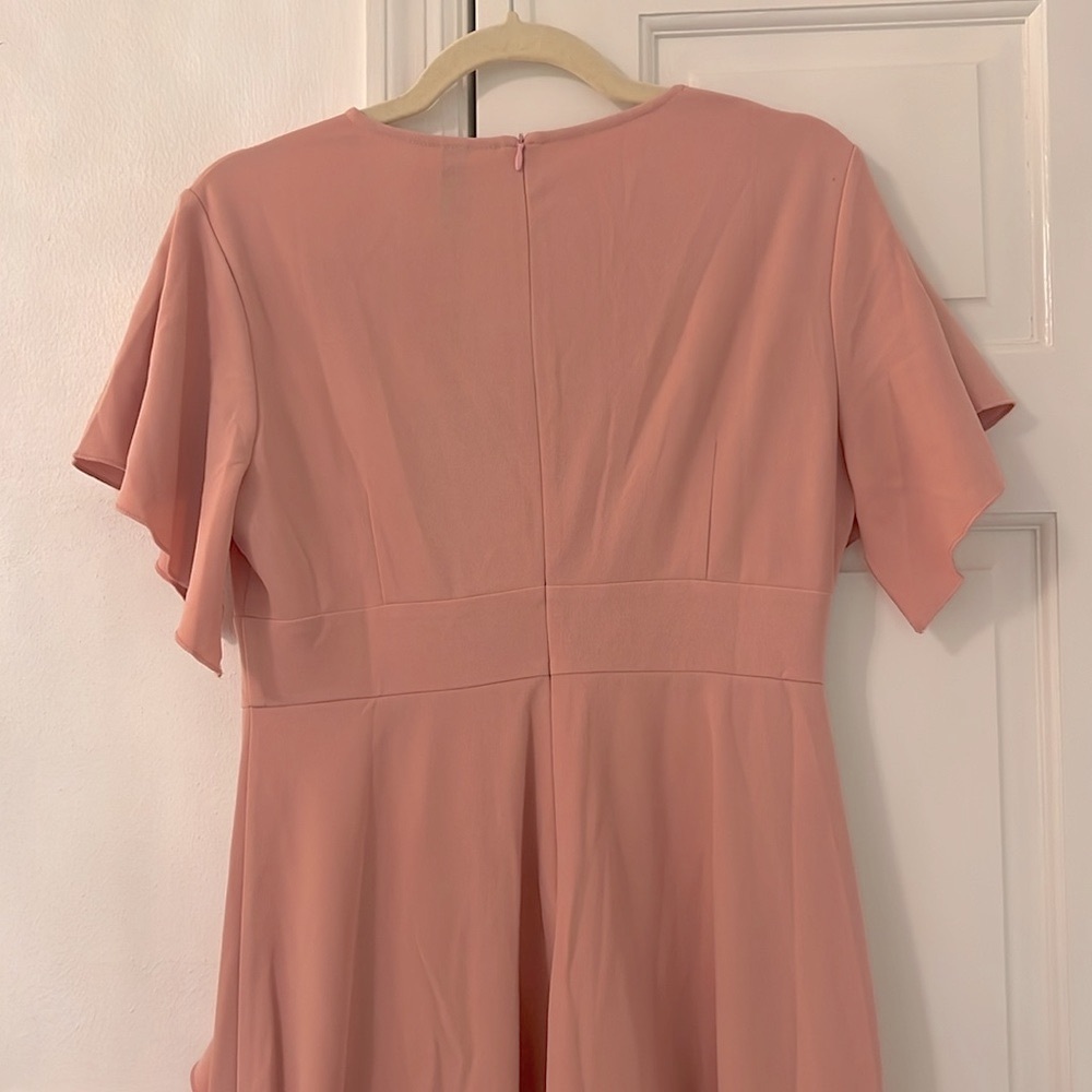 Blush Pink Ruffle Sleeve Maxi Dress Formal M NWT - Picture 9 of 13